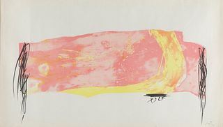 ANTONI TÀPIES PUIG (Barcelona, 1923-2012). 
Untitled, part of the series "Nocturn Matinal", 1970. 
Lithograph on Guarro paper, copy X.