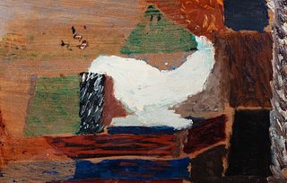 FERNAND DUBUIS (Sion, Switzerland, 1908 - 1991). 
"Etude de tableau", 1951. 
Oil on cardboard.