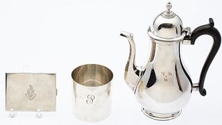 2 Tiffany Sterling Articles & Silverplate Coffee Pot