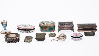 11 European Silver, Ceramic, & Metal Boxes