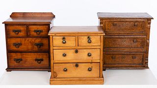 3 English Miniature Chests of Drawers, 19th C