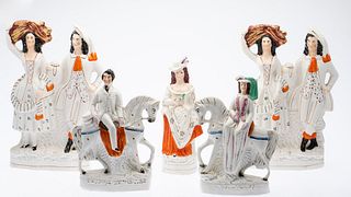 5 Staffordshire Figurines