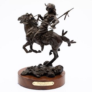 David Lemon, Buffalo Warrior, Bronze Statue