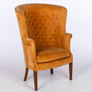 George III Style Tub-Form Wing Chair