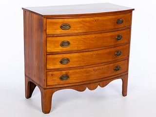 Federal Bowfront Maple Chest of Drawers, 19th C