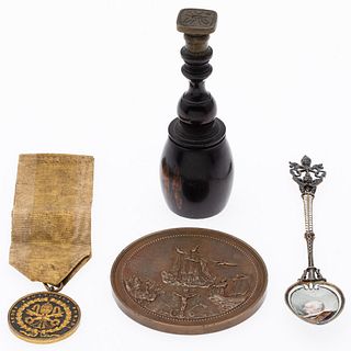 Two Medals, a Seal & Spoon Relating to Pope Pius IX