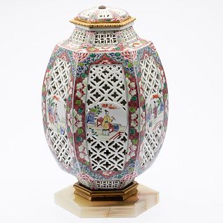 French Porcelain Lantern, Probably Samson