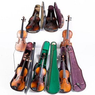 Group of 7 Stradivarius Style/Copy Violins