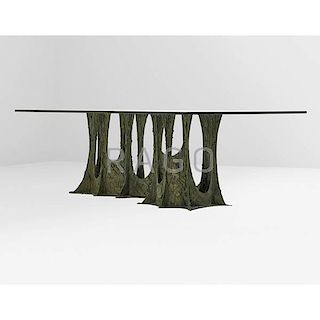PAUL EVANS Sculptured Metal dining table