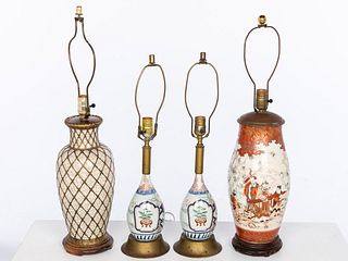 4 Japanese Porcelain Lamps