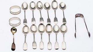 Group of 15 Pieces of English Sterling Silver 