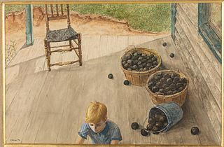 Paul Stone, Black Walnuts, Watercolor, 1970