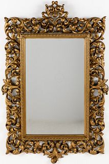 Large Baroque Style Giltwood Mirror