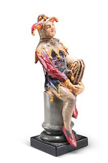 FOUR ROYAL DOULTON FIGURES, comprising "The Jester", HN 1702; "Past Glory",