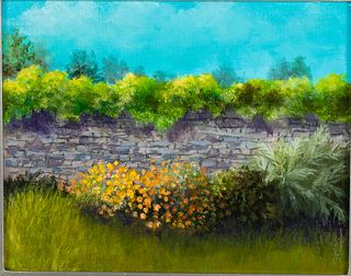 Larry Levow, Mur de Jardin, Oil on Canvas