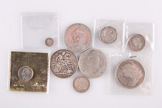 A COLLECTION OF GEORGE IV AND LATER COINS, including 1826 sixpence (vf/ef),