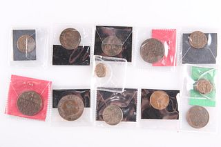 A COLLECTION OF 18TH CENTURY AND LATER FOREGN COPPER COINS. (Qty)