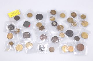 A COLLECTION OF GEORGIAN AND LATER TOKENS. (Qty)