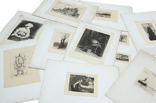A COLLECTION OF 19TH CENTURY DUTCH ETCHINGS, pencil annotations, various sc