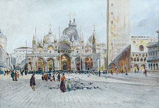 JOHN FULLEYLOVE (1845-1908), ST. MARK'S SQUARE, VENICE, signed lower right,