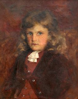 BRITISH SCHOOL (EARLY 20TH CENTURY), PORTRAIT OF A CHILD WEARING A MAROON W
