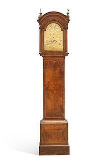AN 18TH CENTURY WALNUT EIGHT-DAY LONGCASE CLOCK, SIGNED WILLIAM JAMES, BATH