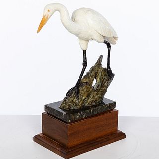Ott Jones, Patinated Bronze Wading Egret