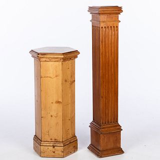Two English Pine Pedestals