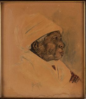 E. Barrere, Portrait of a Woman, Watercolor