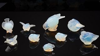 8 Sabino Art Glass Birds and a Bunny 