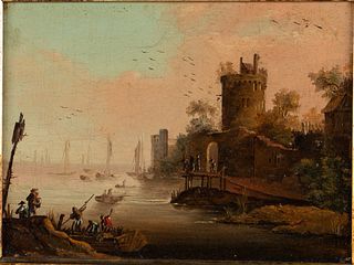 Dutch School, Landscape with Castle, 19th C