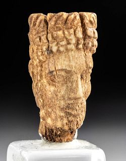 Miniature Mesopotamian Bone Head of a Bearded Male