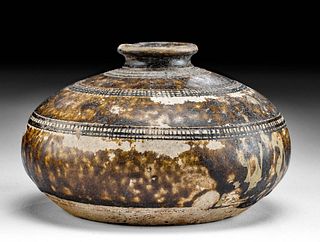 15th C. Thai Sawankhalok Glazed Pottery Jar, ex-Museum