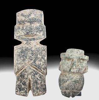 Lot of 2 Stone Axe Gods - Teotihuacan & Mezcala