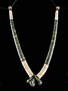 20th C. Santo Domingo Heishi Necklace w/ Jacla Beads