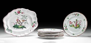 Eight 18th C. French Luneville Porcelain Dishes