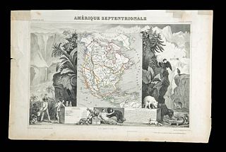 Levasseur Map, "Amerique Septentrionale" ca. 1845