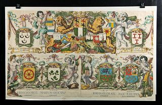 17th C. De Vou & De Hooghe Dutch Coats of Arms