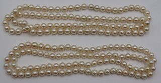 JEWELRY. (2) Single Strand Pearl Necklaces.