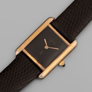 Cartier, Gold Plated Tank Quartz Wristwatch, ca. 1980