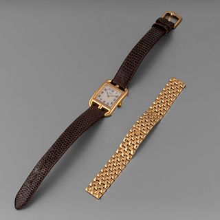 Hermes, Yellow Gold Cape Cod Wristwatch with Bracelet, ca. 2010