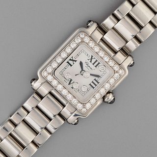 Chopard, Stainless Steel and Diamond Happy Sport Square Bracelet Watch, ca. 2000