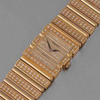 Piaget, Yellow Gold and Diamond C 725 Polo Bracelet Watch, ca. 1985