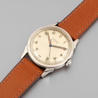 Juvenia, Stainless Steel Wristwatch with Radium Dial, ca. 1945