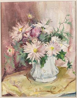 Nan Greacen, Vase of Flowers, Oil on Canvas