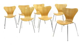 A set of seven Fritz Hansen 'Model 3107' chairs,