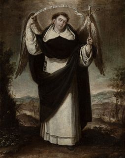 Circle of JUAN DE VALDÉS LEAL (Seville, 1622 - 1690) 
"Saint Thomas Aquinas". 
Oil on canvas