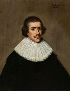 Dutch school of the first half of the seventeenth century. 
"Portrait of a man with a ruff", 1635. 
Oil on panel.