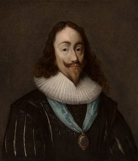 Circle of ANTON VAN DYCK (Antwerp, 1599-London, 1641). 
"Portrait of Charles I of England." 
Oil on canvas. Relined.