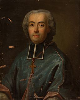 French school; late 18th century. 
"Portrait of a clergyman. 
Oil on canvas. 
It presents faults, tears, repainting, and frame of the 19th century. 
M